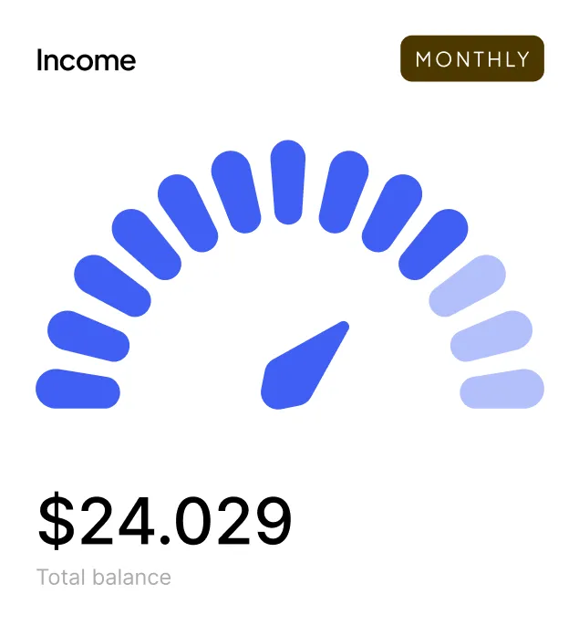 Dial showing the month’s income against last month